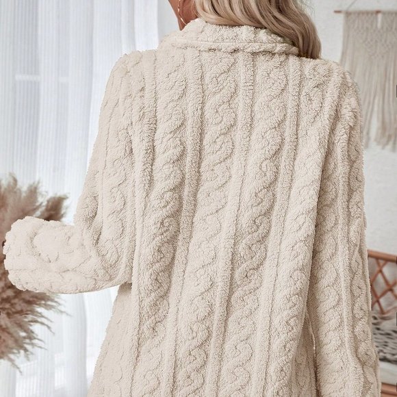 Apricot Casual Womens Double Breasted Lapel Neck Flannelette Coat - Picture 2 of 5